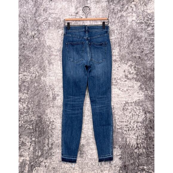 AYR Jeans 26 Womens The Riser Skinny High Waist Dark Wash Raw Hem Denim - Picture 2 of 16